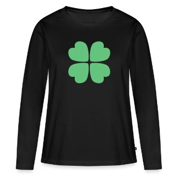 Vier-Kleeblatt - Frauen Premium Bio Langarmshirt - Schwarz - Vorne - Julia (174cm)