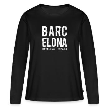 Barcelone, Catalogne, Espagne, Mer Méditerranée - T-shirt manches longues Premium bio Femme - noir - Devant - Julia (174cm)