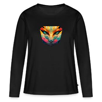 Flowerbeast 09 - by Art Vindeyre - T-shirt manches longues Premium bio Femme - noir - Devant - Julia (174cm)