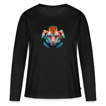 Flowerbeast 10 - by Art Vindeyre - T-shirt manches longues Premium bio Femme - noir - Devant - Julia (174cm)