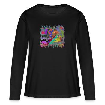 Kruste in der Höhle - Frauen Premium Bio Langarmshirt - Schwarz - Vorne - Julia (174cm)