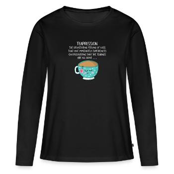 Teapression - Women's Premium Organic Long Sleeve Shirt - black - Front - Julia (174cm)