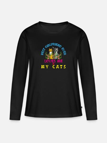 Beste Girlfrend aller Zeiten - Frauen Premium Bio Langarmshirt - Schwarz