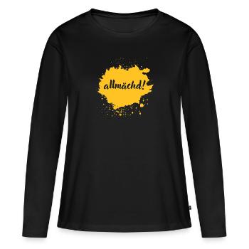 Allmächd! - franconian slang - Frauen Premium Bio Langarmshirt - Schwarz - Vorne - Julia (174cm)