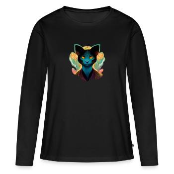 Flowerbeast 13 - by Art Vindeyre - T-shirt manches longues Premium bio Femme - noir - Devant - Julia (174cm)
