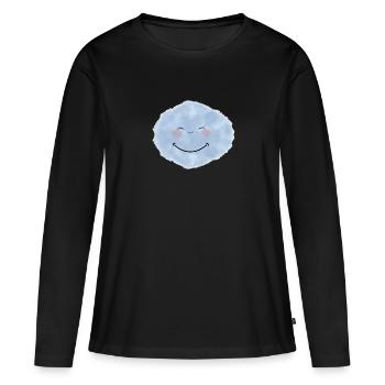 Nuage smile - T-shirt manches longues Premium bio Femme - noir - Devant - Julia (174cm)