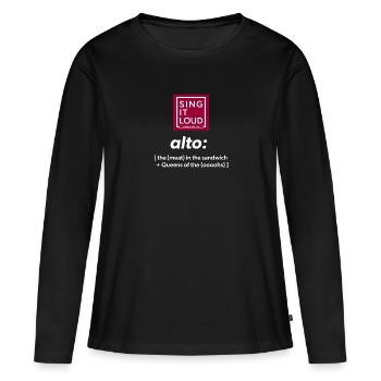 Alto Noun - Women's Premium Organic Long Sleeve Shirt - black - Front - Julia (174cm)