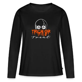 Trick or Treat - Frauen Premium Bio Langarmshirt - Schwarz - Vorne - Julia (174cm)