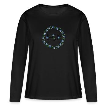 HSP - personne très sensible myosotis - T-shirt manches longues Premium bio Femme - noir - Devant - Julia (174cm)