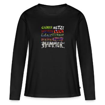 Multi-héros - T-shirt manches longues Premium bio Femme - noir - Devant - Julia (174cm)