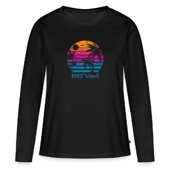 1983 Vintage - Frauen Premium Bio Langarmshirt - Schwarz - Vorne - Julia (174cm)