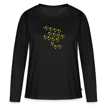 Sterne Galaxie Deko - Frauen Premium Bio Langarmshirt - Schwarz - Vorne - Julia (174cm)