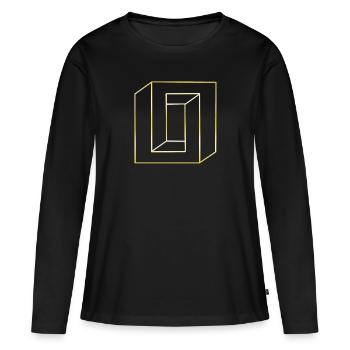 optique - T-shirt manches longues Premium bio Femme - noir - Devant - Julia (174cm)