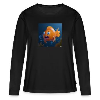 Poisson moche - T-shirt manches longues Premium bio Femme - noir - Devant - Julia (174cm)