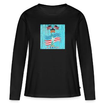 USA, Freiheitsstatue - Frauen Premium Bio Langarmshirt - Schwarz - Vorne - Julia (174cm)