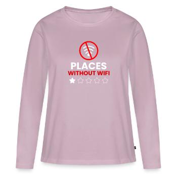 Pitches without WiFi - Women's Premium Organic Long Sleeve Shirt - dusky pink - Front - Julia (174cm)