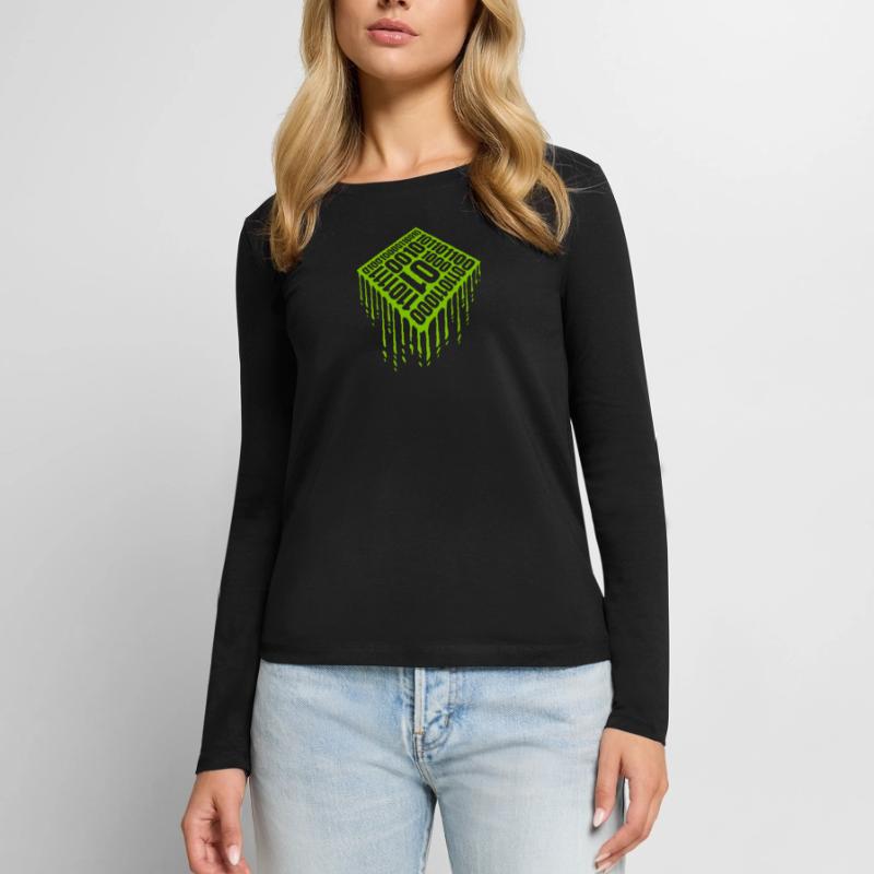 Binary Code Program Language Women's Premium Organic Long Sleeve Shirt
