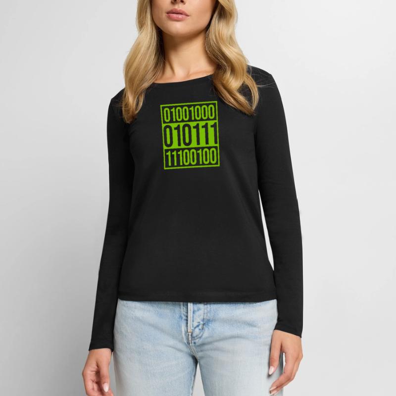 Binary Code Program Language Women's Premium Organic Long Sleeve Shirt
