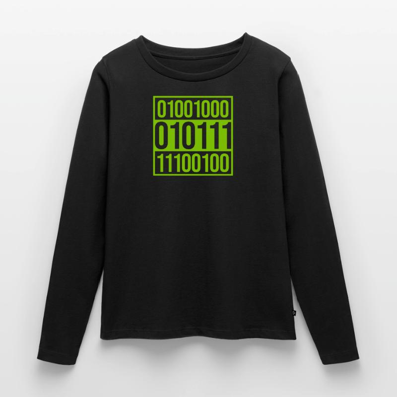 Binary Code Program Language Women's Premium Organic Long Sleeve Shirt