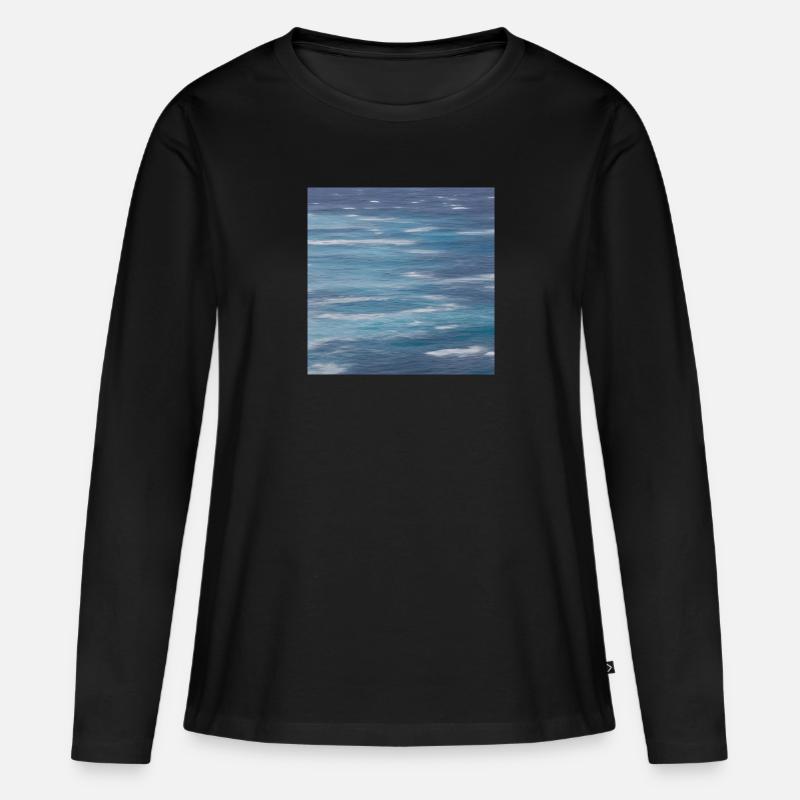 Meereskunst - Frauen Premium Bio Langarmshirt - Schwarz
