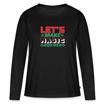 Faisons de la magie - T-shirt manches longues Premium bio Femme - noir - Devant - Julia (174cm)