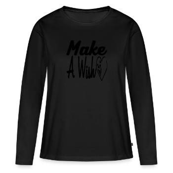 Make a Wish - Women's Premium Organic Long Sleeve Shirt - black - Front - Julia (174cm)