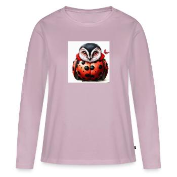 Lady Owl Bug - Frauen Premium Bio Langarmshirt - Altrosa - Vorne - Julia (174cm)
