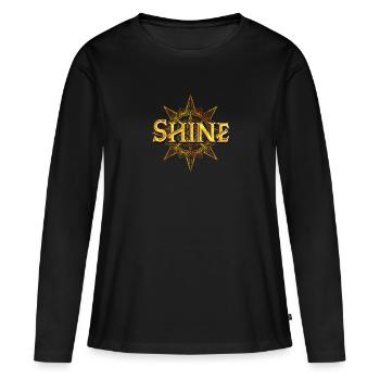 Shine - strahle hell - Frauen Premium Bio Langarmshirt - Schwarz - Vorne - Julia (174cm)
