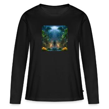 Exotisches magisches Land - Frauen Premium Bio Langarmshirt - Schwarz - Vorne - Julia (174cm)
