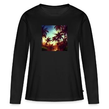 Abend in der Dschungelkunst - Frauen Premium Bio Langarmshirt - Schwarz - Vorne - Julia (174cm)