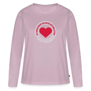 Vous pouvez être gentil - T-shirt manches longues Premium bio Femme - rose poudré - Devant - Julia (174cm)