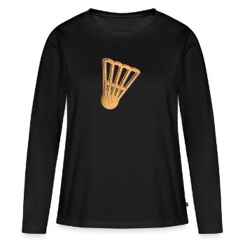 Badminton Rétro - T-shirt manches longues Premium bio Femme - noir - Devant - Julia (174cm)