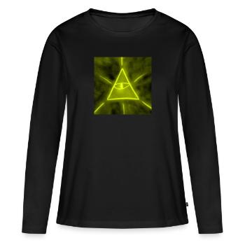 HÖCHSTES GELB SEIN - Frauen Premium Bio Langarmshirt - Schwarz - Vorne - Julia (174cm)