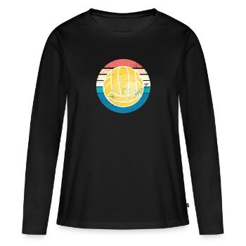 Volleyball Rétro - T-shirt manches longues Premium bio Femme - noir - Devant - Julia (174cm)