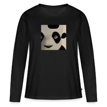 Panda - T-shirt manches longues Premium bio Femme - noir - Devant - Julia (174cm)