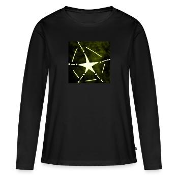 ÉTOILE JAUNE DE LA RÉSURRECTION - T-shirt manches longues Premium bio Femme - noir - Devant - Julia (174cm)