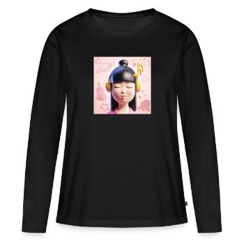 LUSTIGE MUSIK 12 - Frauen Premium Bio Langarmshirt - Schwarz - Vorne - Julia (174cm)