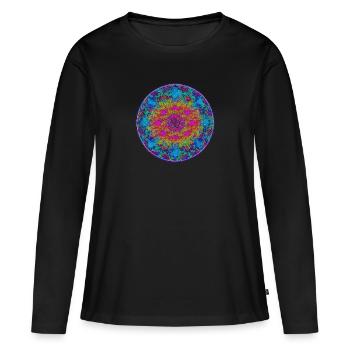 Mandala Mycelium - Women's Premium Organic Long Sleeve Shirt - black - Front - Julia (174cm)