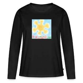 SONNE AUF PYRAMIDEN - Frauen Premium Bio Langarmshirt - Schwarz - Vorne - Julia (174cm)