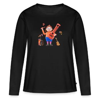 Drôle 13 - T-shirt manches longues Premium bio Femme - noir - Devant - Julia (174cm)