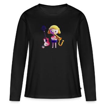 Drôle 19 - T-shirt manches longues Premium bio Femme - noir - Devant - Julia (174cm)