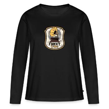 Funky vibes - Frauen Premium Bio Langarmshirt - Schwarz - Vorne - Julia (174cm)