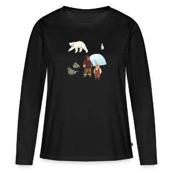 Famille esquimaude - T-shirt manches longues Premium bio Femme - noir - Devant - Julia (174cm)
