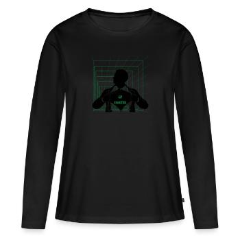 Chasseur Cp - T-shirt manches longues Premium bio Femme - noir - Devant - Julia (174cm)