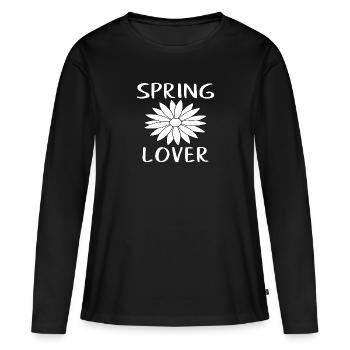 Spring Lover - Frauen Premium Bio Langarmshirt - Schwarz - Vorne - Julia (174cm)
