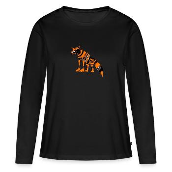 Proli le Renard affamé - T-shirt manches longues Premium bio Femme - noir - Devant - Julia (174cm)
