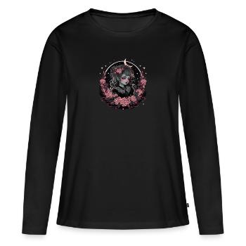 Viktorianische Gothic Sailor Lady - Frauen Premium Bio Langarmshirt - Schwarz - Vorne - Julia (174cm)