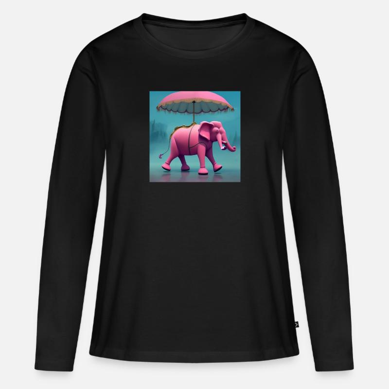 help_for_elephants_07 - Frauen Premium Bio Langarmshirt - Schwarz