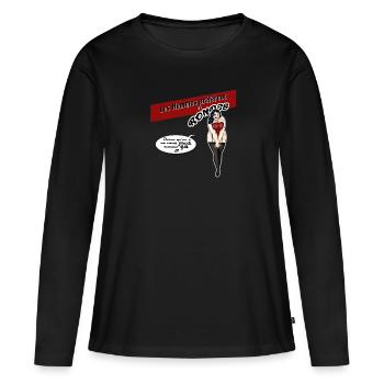 Les Hommes préfèrent les rondes 07 - T-shirt manches longues Premium bio Femme - noir - Devant - Julia (174cm)