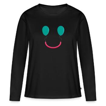 SOURIRE DE BALLON - T-shirt manches longues Premium bio Femme - noir - Devant - Julia (174cm)
